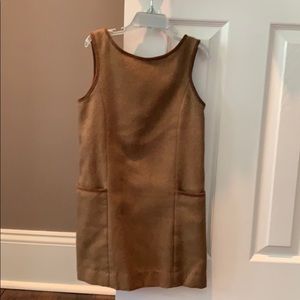Girls dress with suede trim